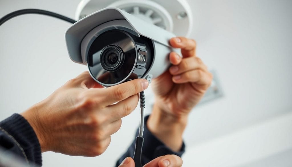 Professional surveillance camera installation in Houston residence