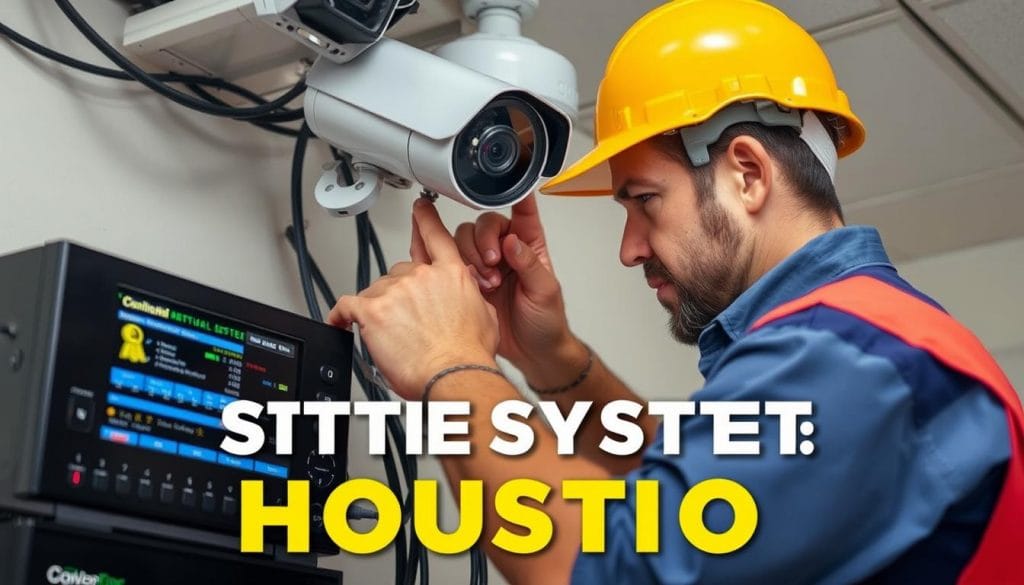 Surveillance camera maintenance being performed in Houston TX