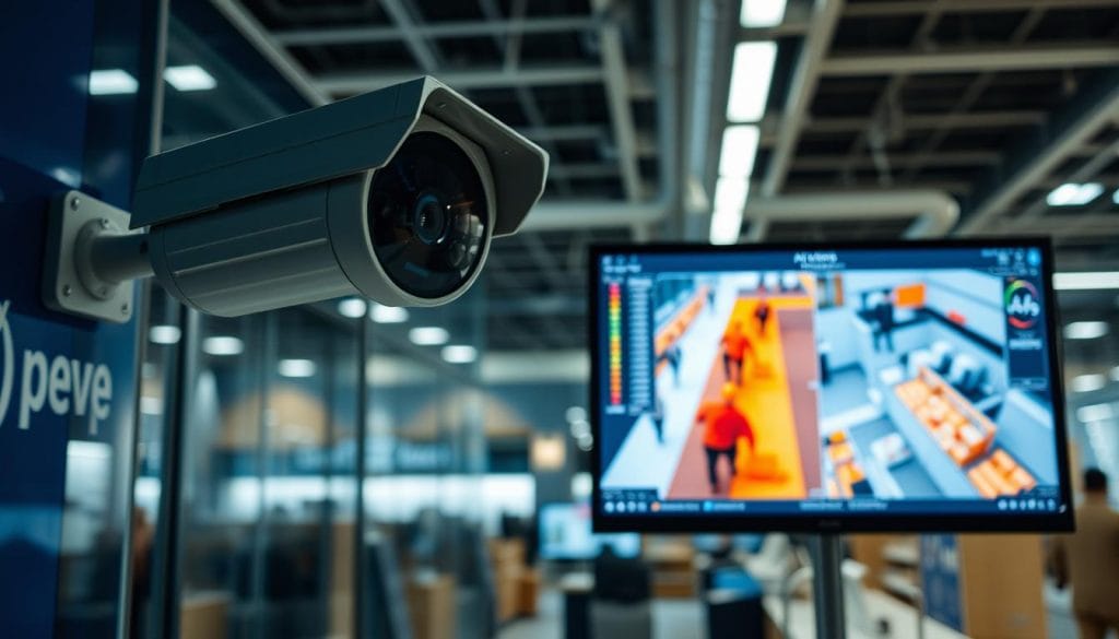 IP megapixel surveillance camera system with analytics tracking business operations