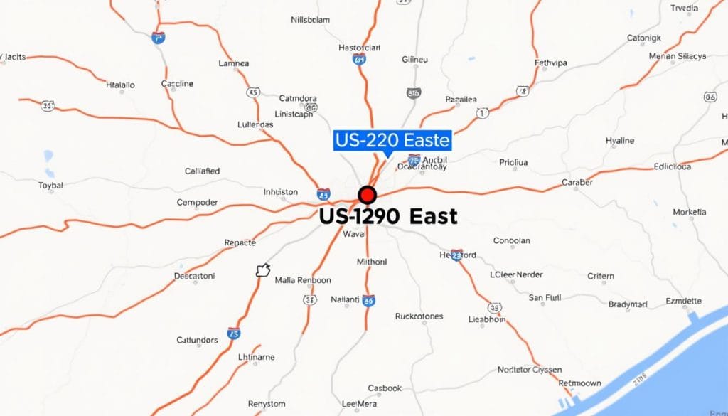Map showing route from Austin to Houston for IP megapixel surveillance camera systems