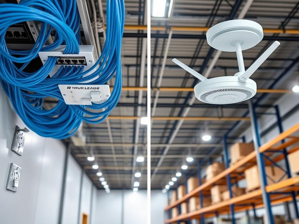 Hybrid network setup with both wired and wireless components